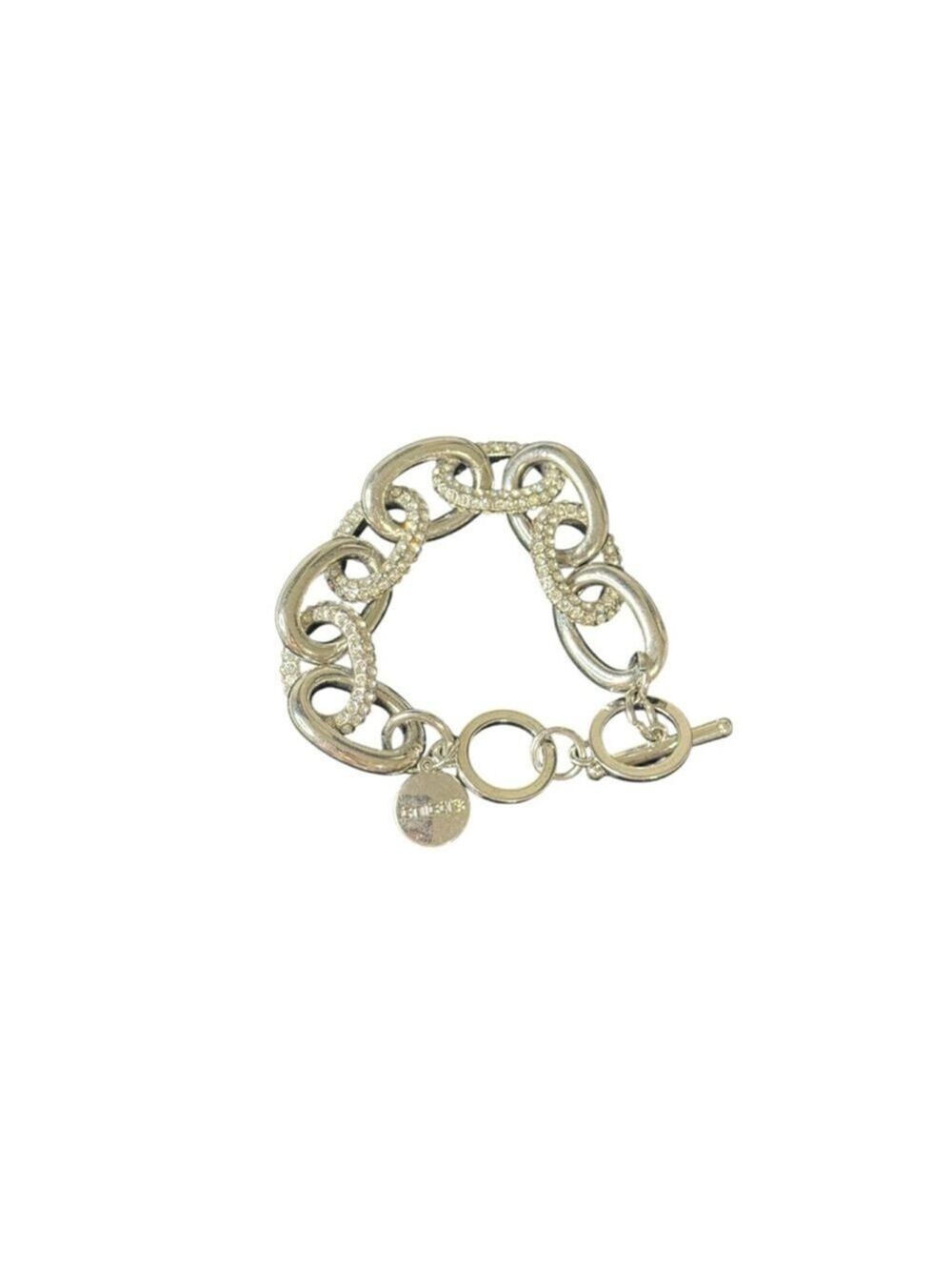 Women's Chico’s Silver & Clear Rhinestone Chain Bracelet One Size